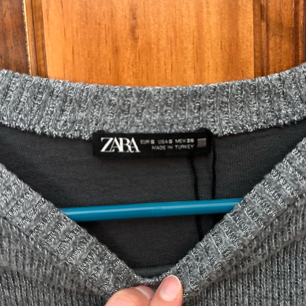 Zara Charcoal Ribbed Sweater - Picture 2 of 3